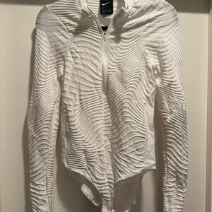 Nike Women's White Textured Bodysuit